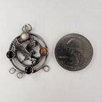 Vintage Eagle Tigers Eye Cabochon Sterling Silver 925 Pendant