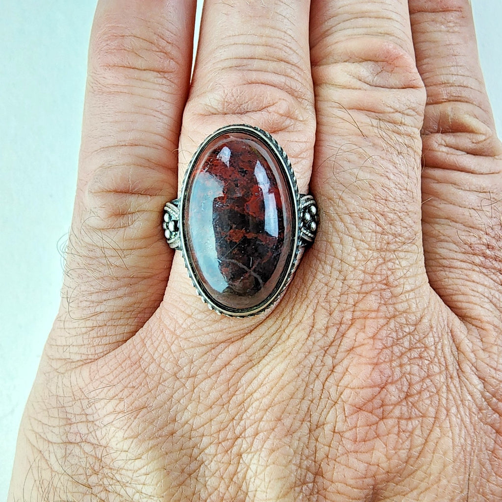 Baltic Amber Russian Beaded Ring Size 12 Sterling Silver 875 Vintage