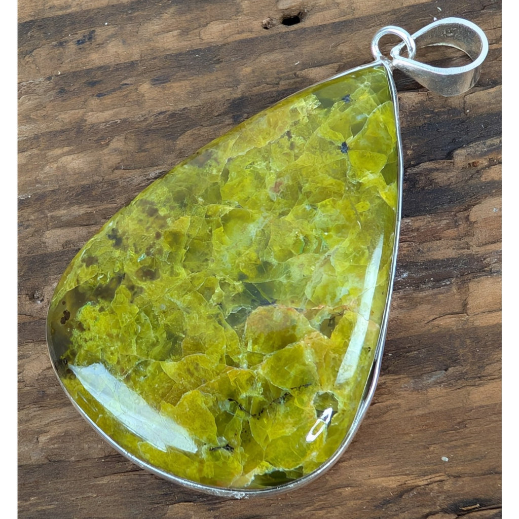 Peruvian GREEN OPAL Sterling Silver 925 Statement Pendant New 25g