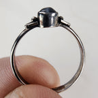 Vintage Cateye Solitaire Ring Size 5 1/4 in Sterling Silver 925