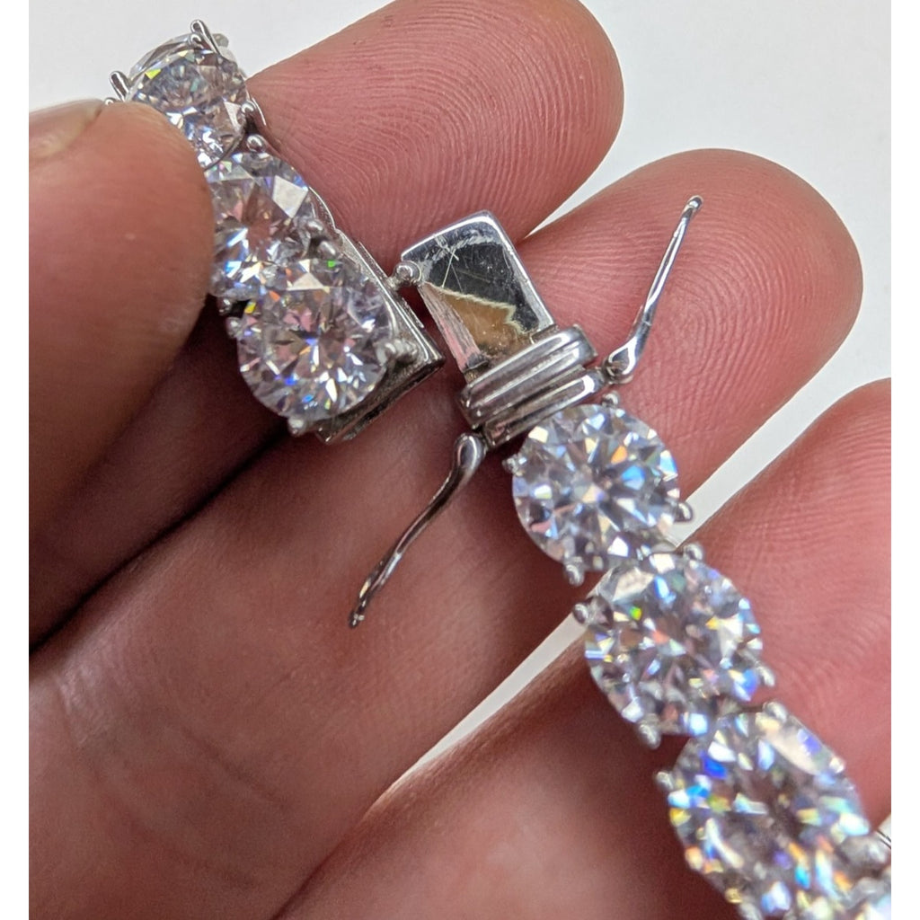 Moissanite Sterling Silver 925 Graduated Tennis Bracelet 8mm to 11mm 8.5" Length