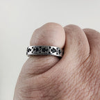 Clocks and Colors Retired Square Patterned Ring Size 7 1/2 Sterling Silver 925