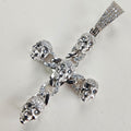Moissanite Skull Cross Pendant Iced Out Sterling Silver 925 New Iced Out Pave