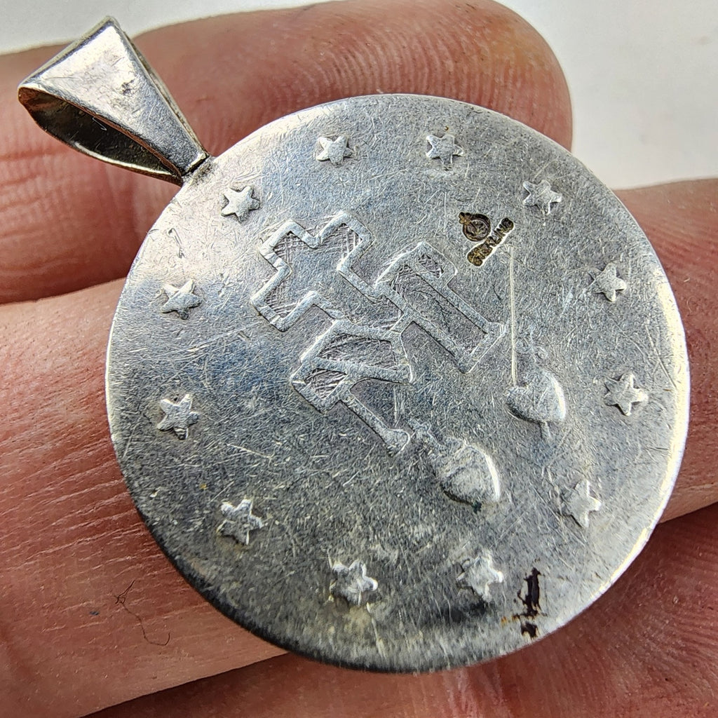 Catholic Sterling Silver 925 Miraculous Medal Vintage 1830 Jesus