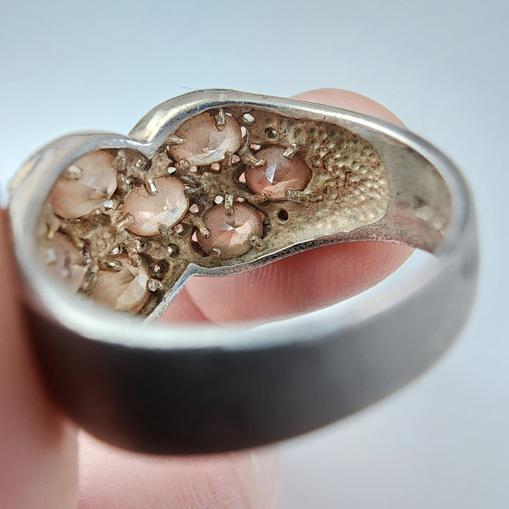 Crossover Band Statement Ring Size 8 1/4 Sterling Silver 925 Vintage