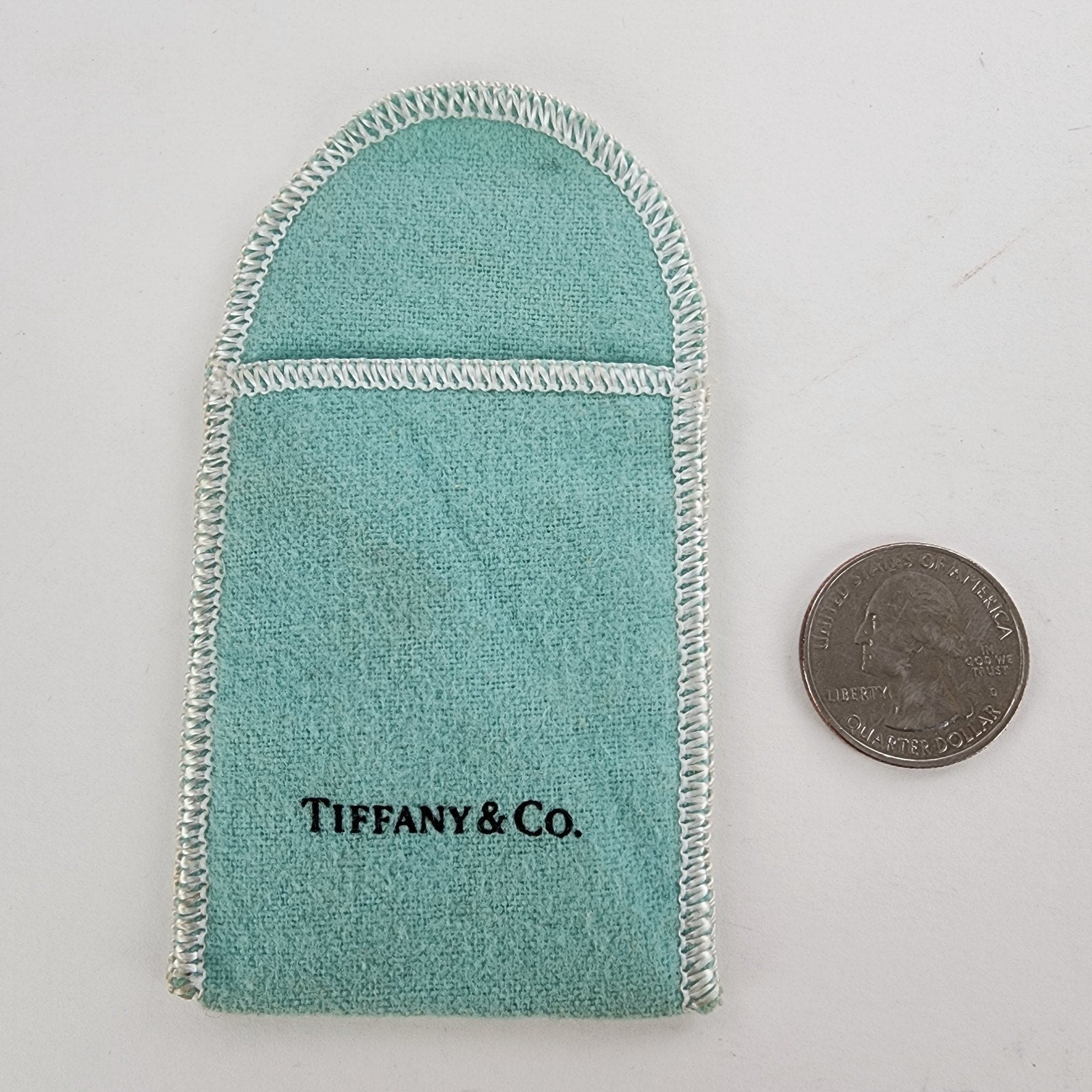Vintage Blue Felt Jewelry Logo Bag by Tiffany & Co