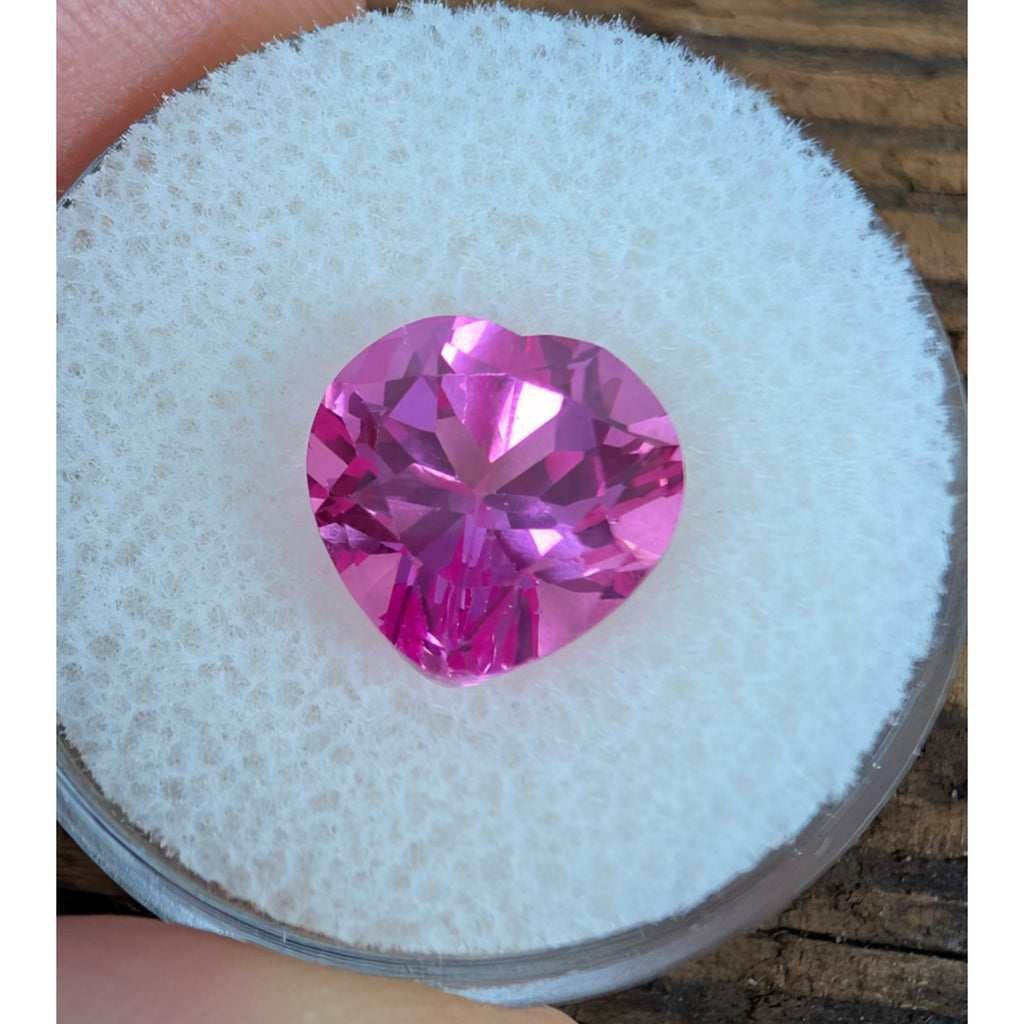 5.25ct Pink SAPPHIRE Heart Cut Lab Created 10mm x 10mm