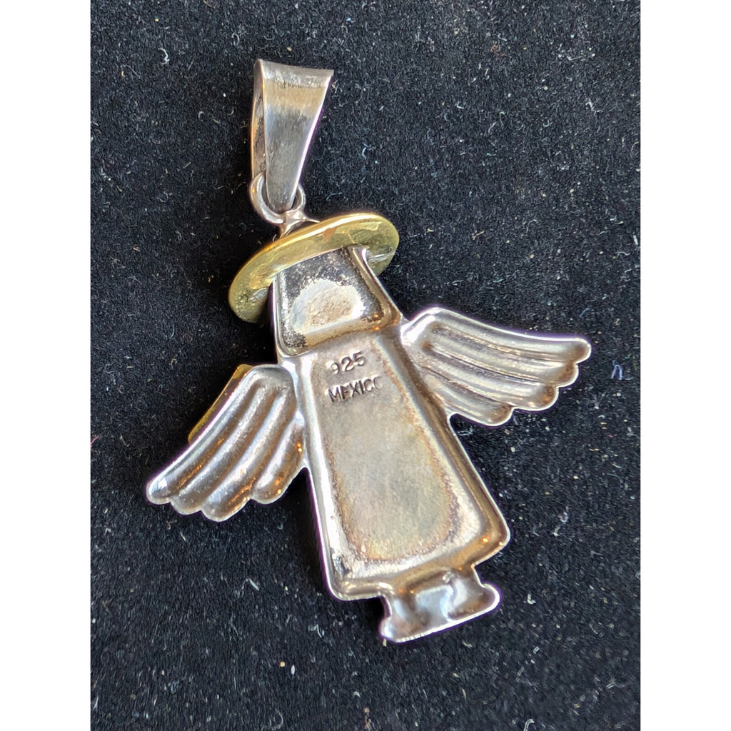 Vintage TAXCO Angel Pendant and Earrings Set Sterling Silver 925 Mexico