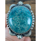 Turquoise Southwestern Sterling Silver 925 Ring Adjustable Size 6 to 11
