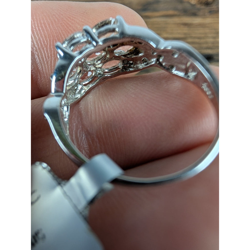 New Gemstone Cluster Sterling Silver 925 Ring Size 9