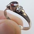 Root Beer Solitaire Sterling Silver 925 Ring - Size 7 1/2