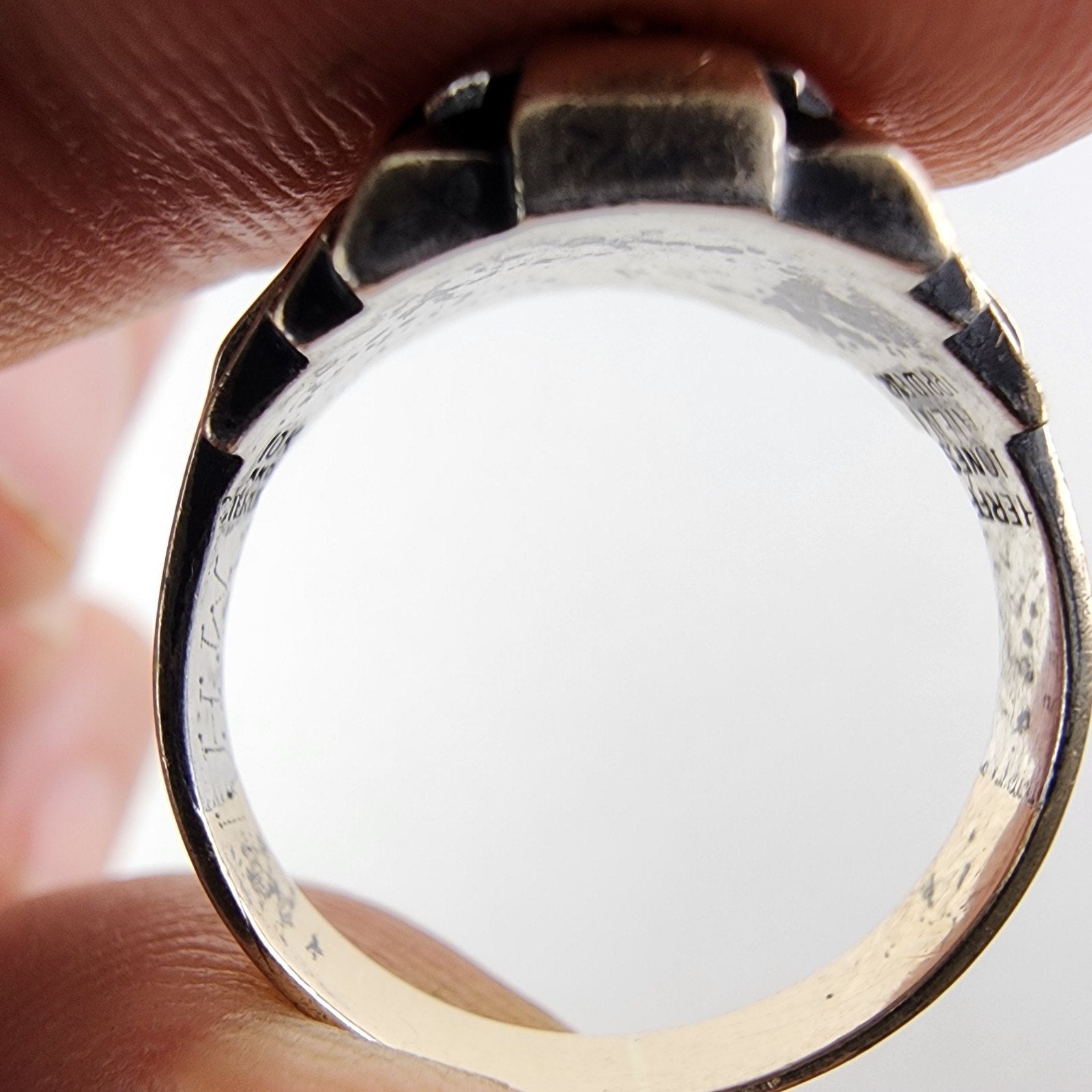 10K Yellow Gold & Sterling Silver 925 Monogrammed 1934 Class Ring Size 9 1/4