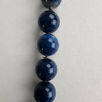 Vintage 27" Lapis Lazuli 8mm Beaded Ball Necklace with 10K White Gold Clasp