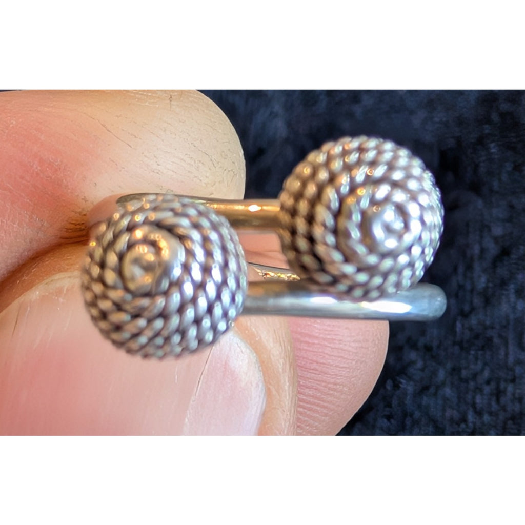 Vintage Taxco Mexico Textured Ball Sterling Silver 925 Earrings & Ring Set