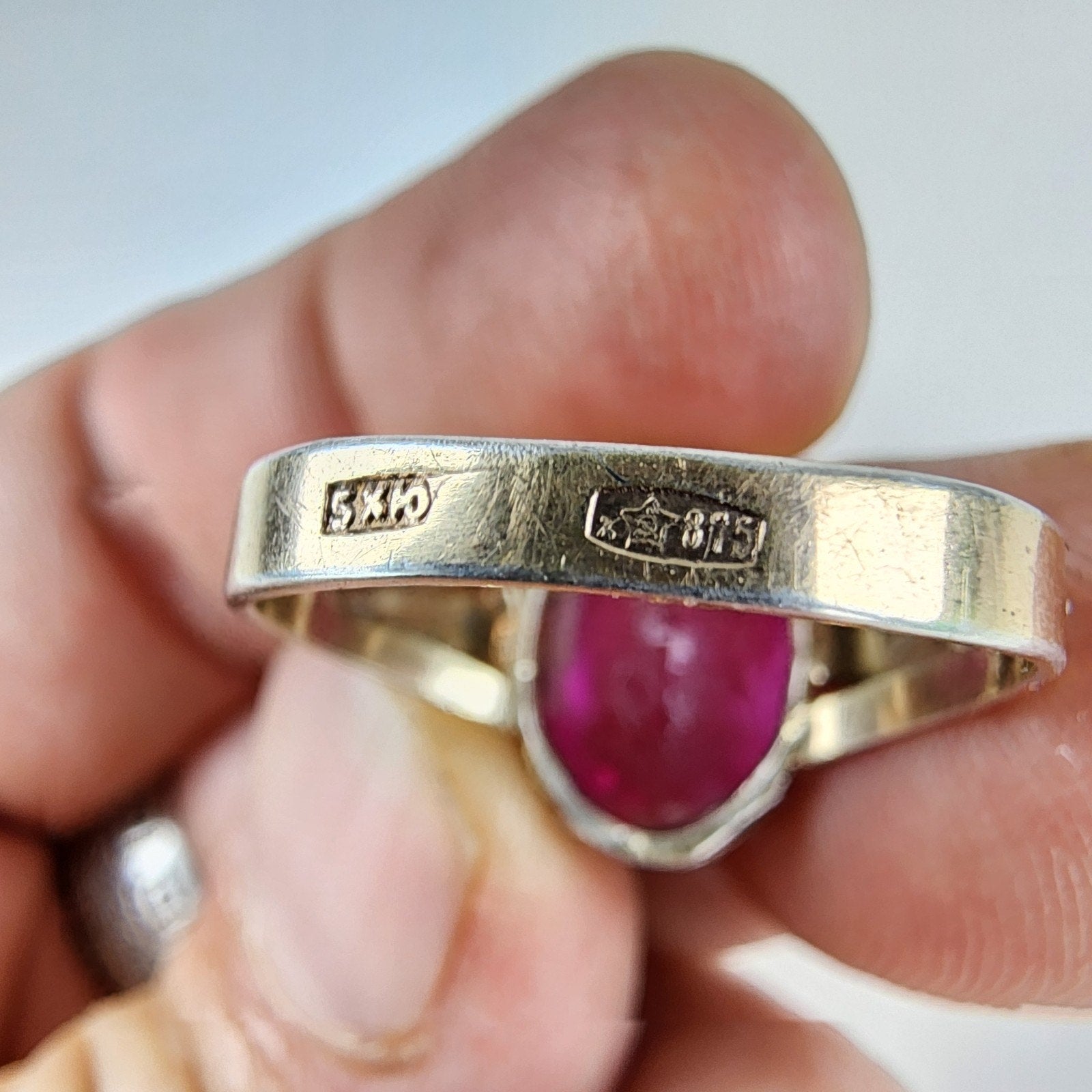 Purple Sapphire 2 Tone Gold Finish Russian Ring Size 9 Sterling Silver 875
