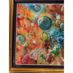 Framed Watercolor & Ink Balloons Popping Painting by Robert Yasenchak 2019