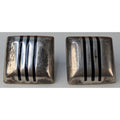 Taxco Modernist Square Sterling Silver 925 Earrings Vintage 18g