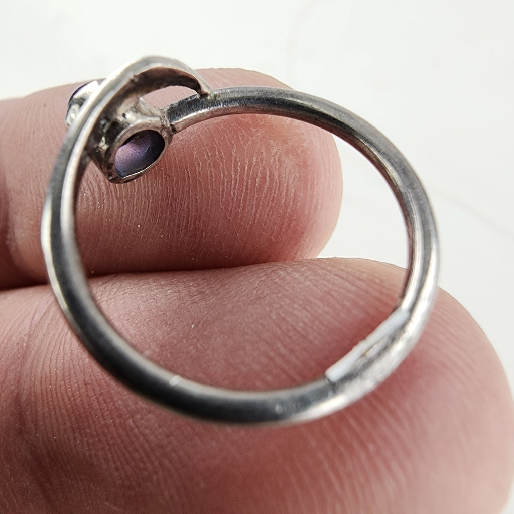Vintage Amethyst Birthstone Ring Size 5 1/2 in Sterling Silver 925