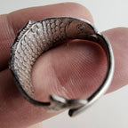 Vintage Fish Spoon Ring Adjustable Size 8 in Sterling Silver 925