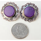 Purple Phosphosiderite Taxco Sterling Silver 925 Earrings Mexico