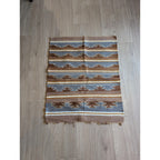 Vintage NAVAJO Handmade Weaving Blanket Wall Hanging Rug 42" x 35"