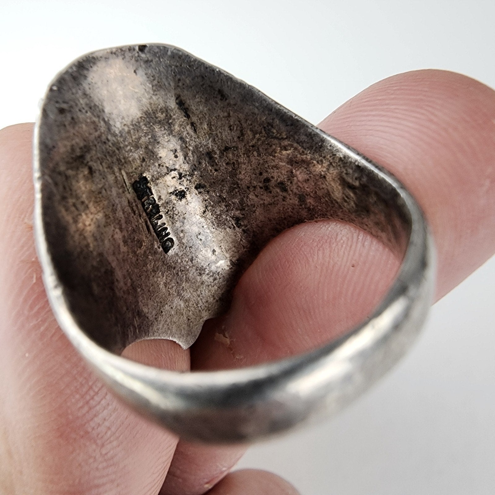 Art Nouveau Sheik Turban Man Ring Size 10 3/4 Sterling Silver 925 Vintage