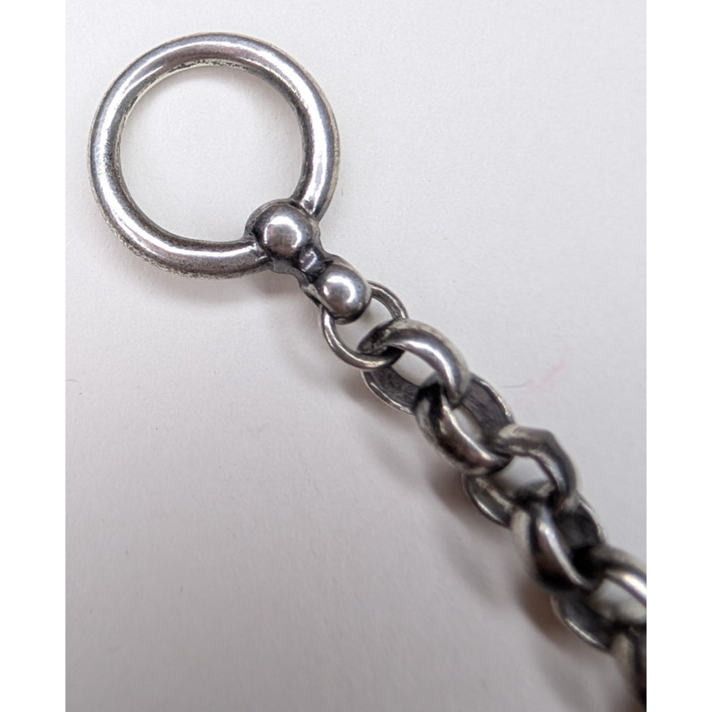 Rolo Link Sterling Silver 925 Bracelet 7 1/2" Length Vintage Toggle Clasp