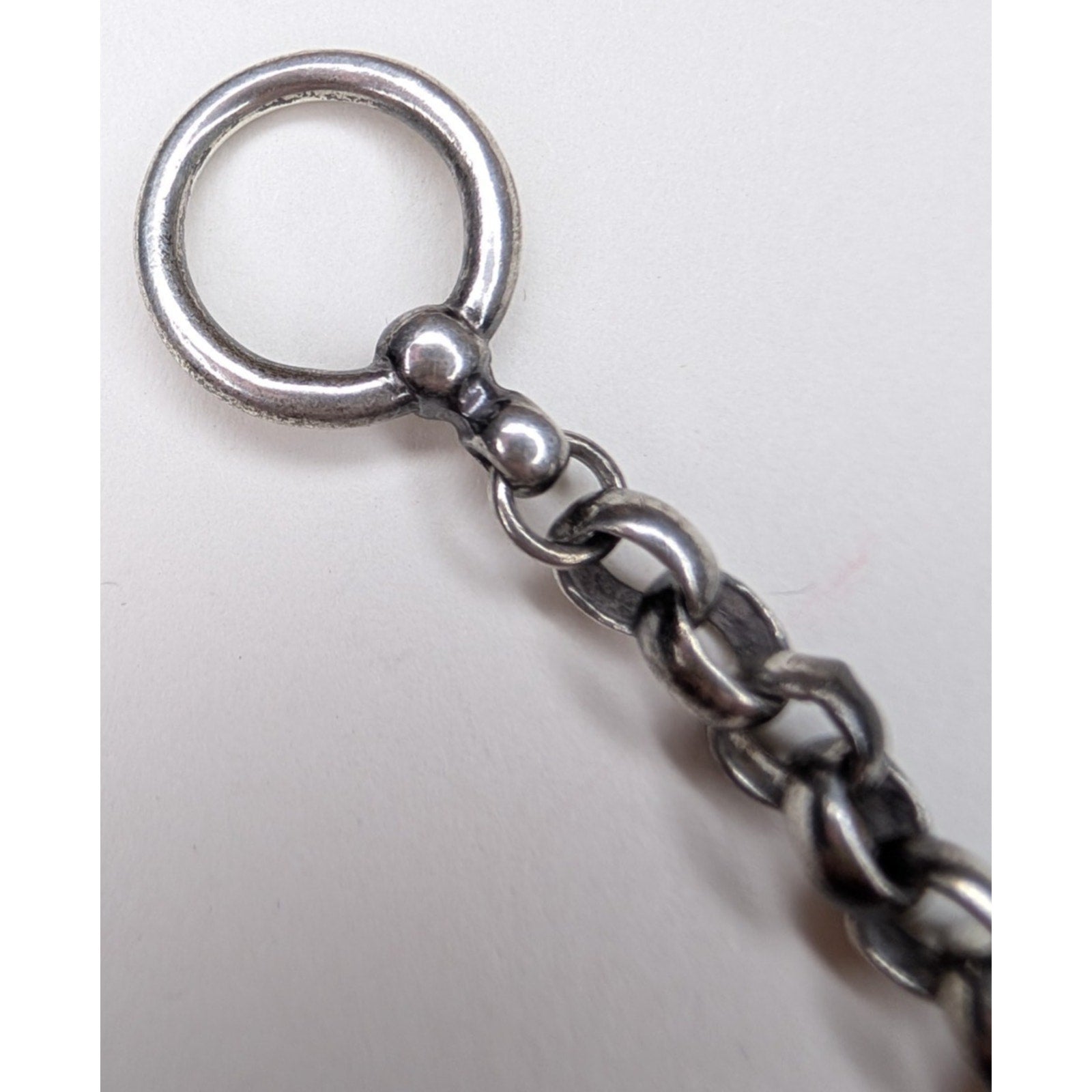 Rolo Link Sterling Silver 925 Bracelet 7 1/2" Length Vintage Toggle Clasp