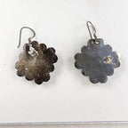 Spiderweb Turquoise Stamped Native Earrings Sterling Silver 925 Vintage