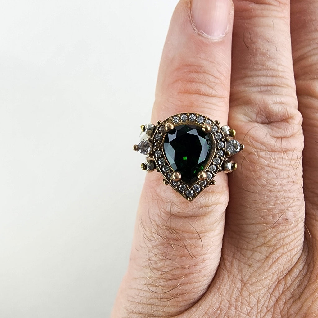 Sapphire Turkish Reversible Ring Size 6 Sterling Silver 925 Vintage