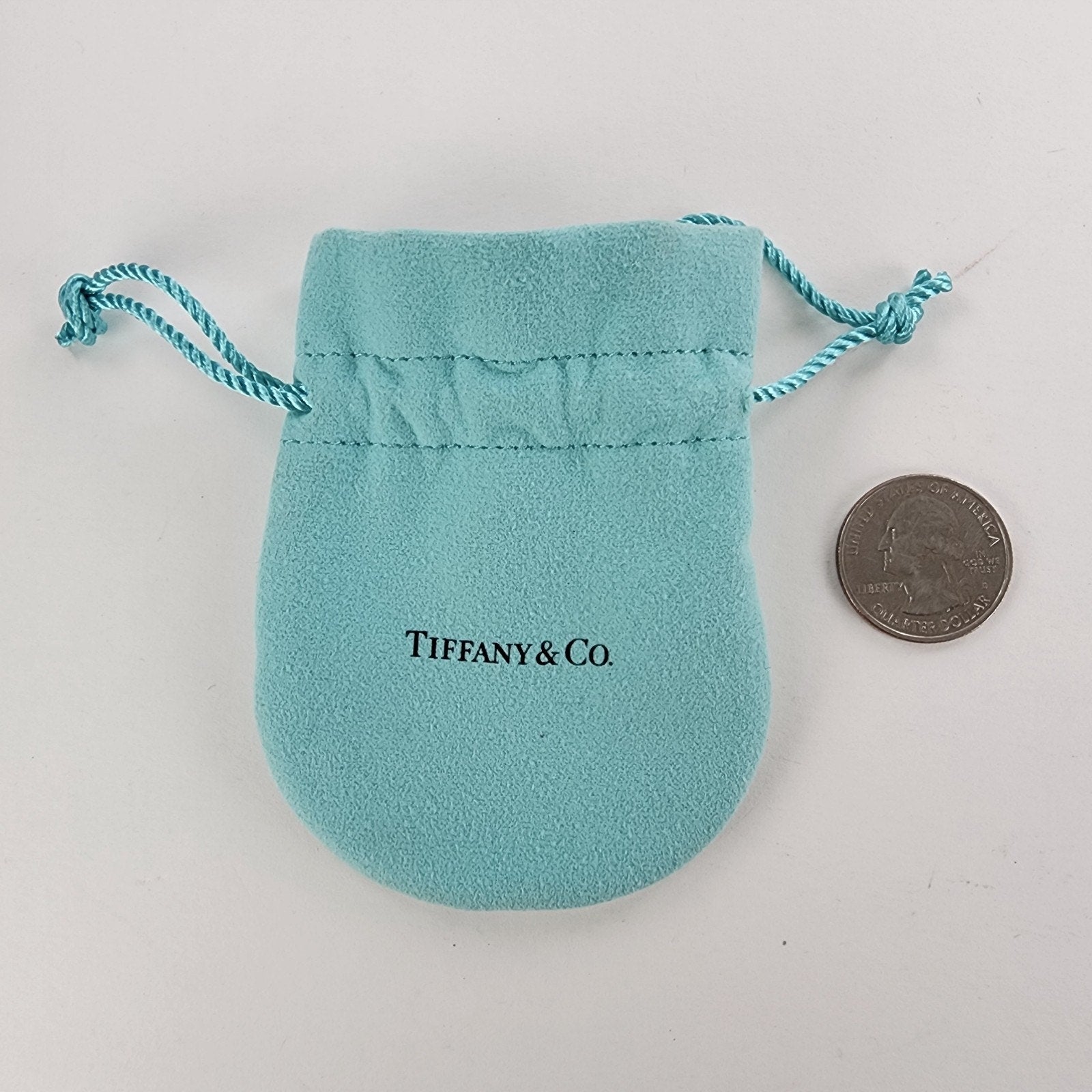Tiffany & Co Vintage Logo Blue Felt Jewelry Bag