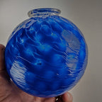 5" Hand Blown Blue Glass Float Cobalt Color with Stand