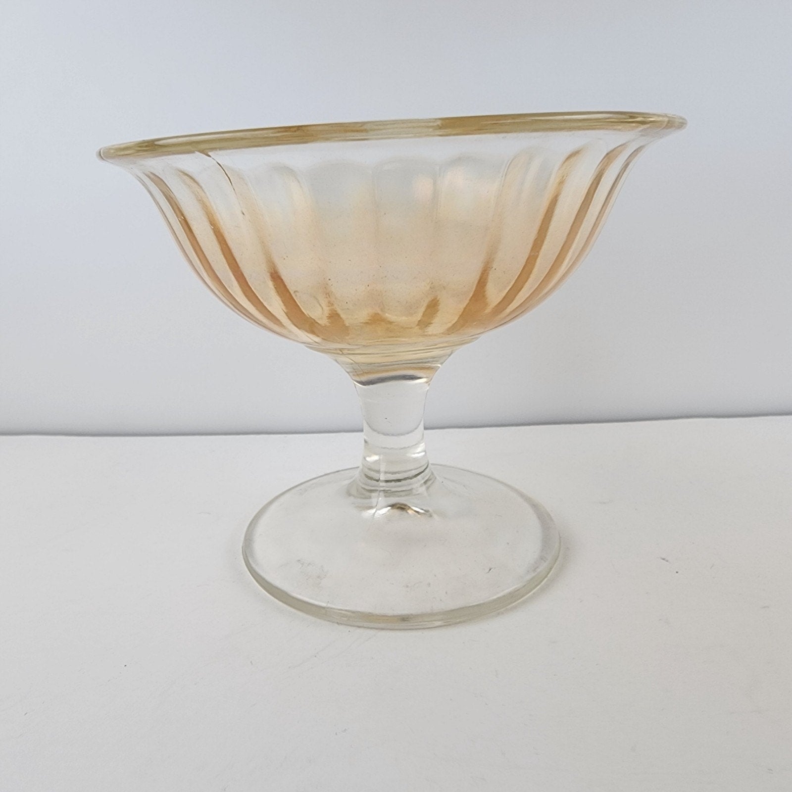 Imperial Glass Marigold Carnival Depression Glass Sherbet Ice Cream Cups Pair