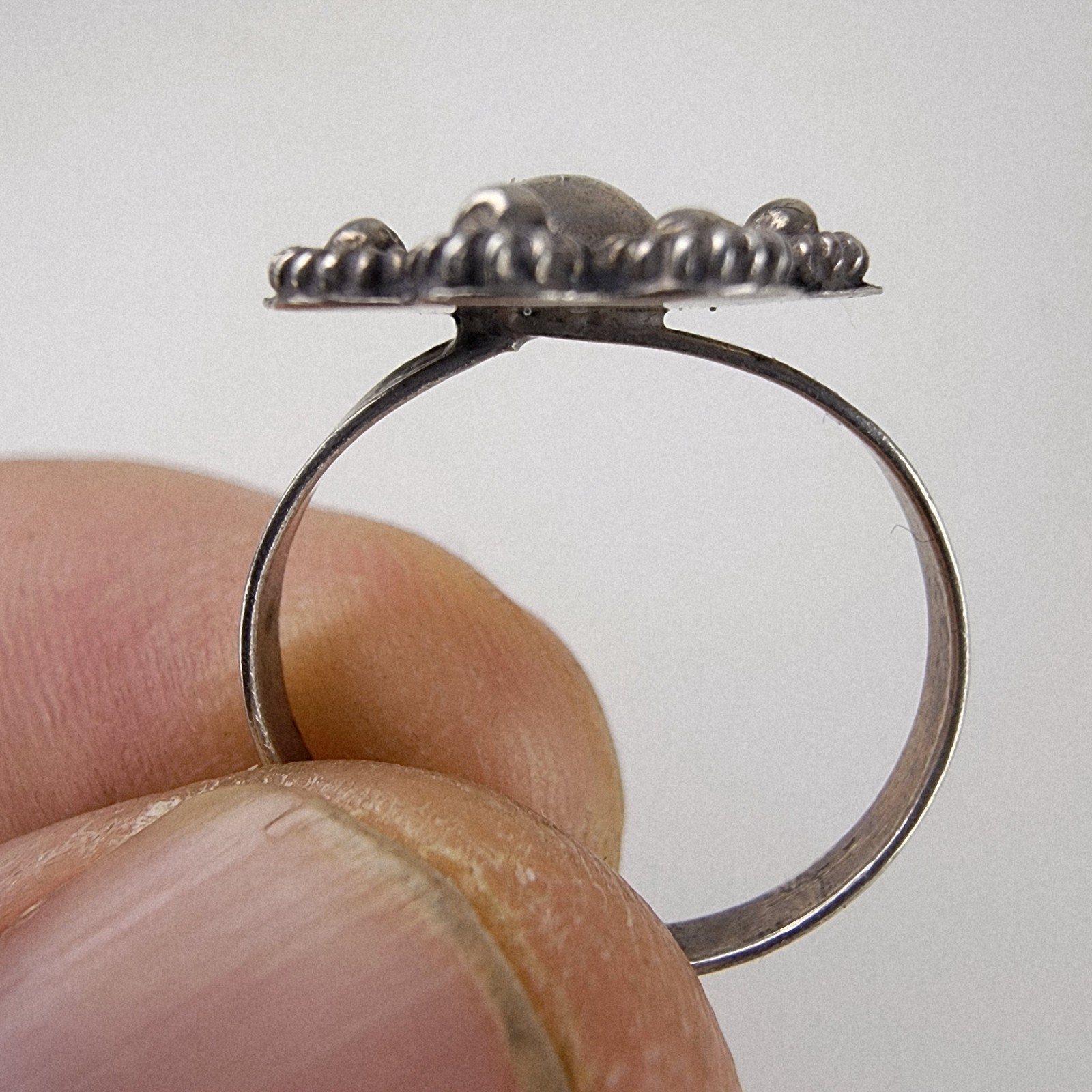 Taxco Floral Bead Cluster Ring Size 7 1/2 Sterling Silver 925 Vintage