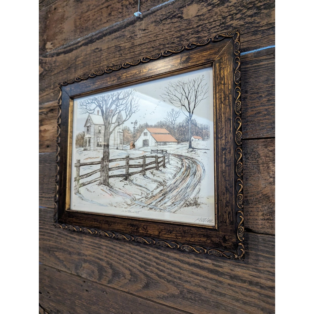 Keith Lee Winter Print Artist Proof Framed MCM Artwork