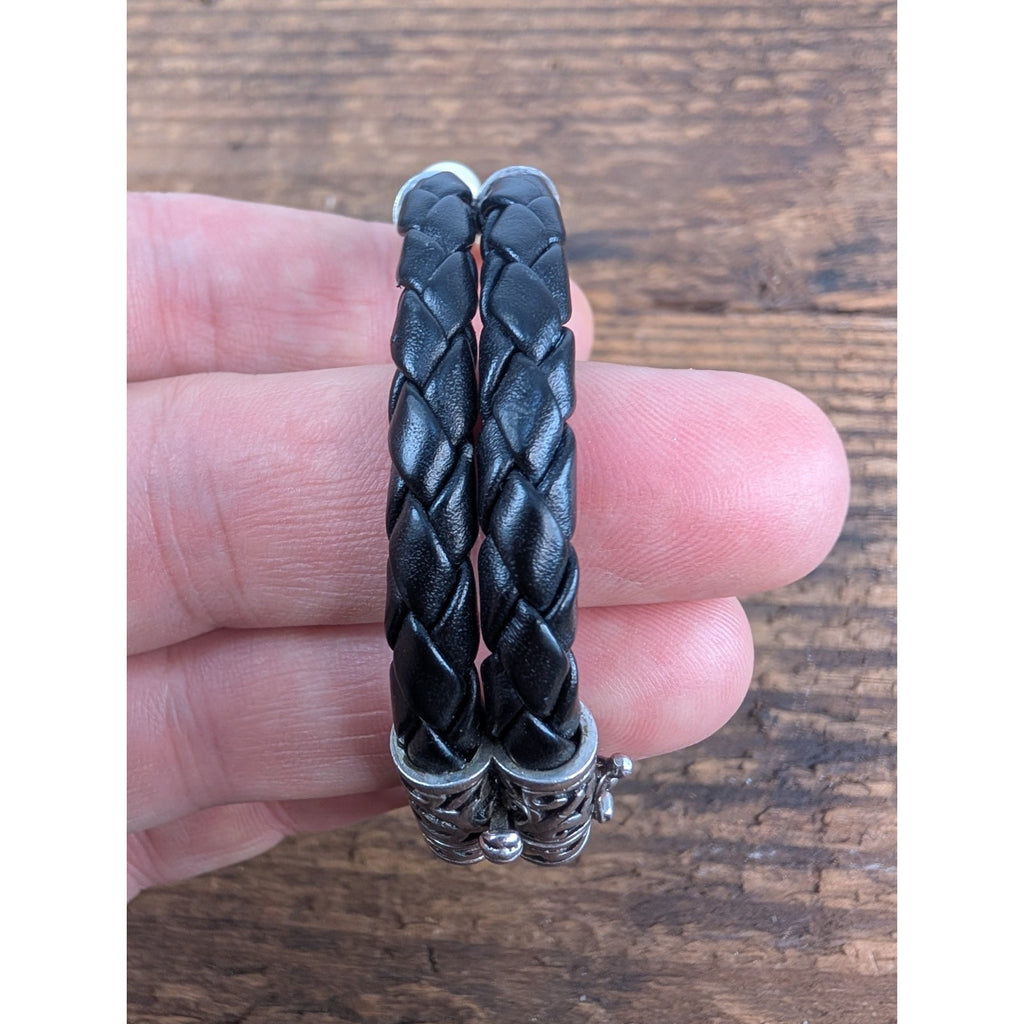 Honora Freshwater Pearl Sterling Silver 925 Braided Leather Bracelet