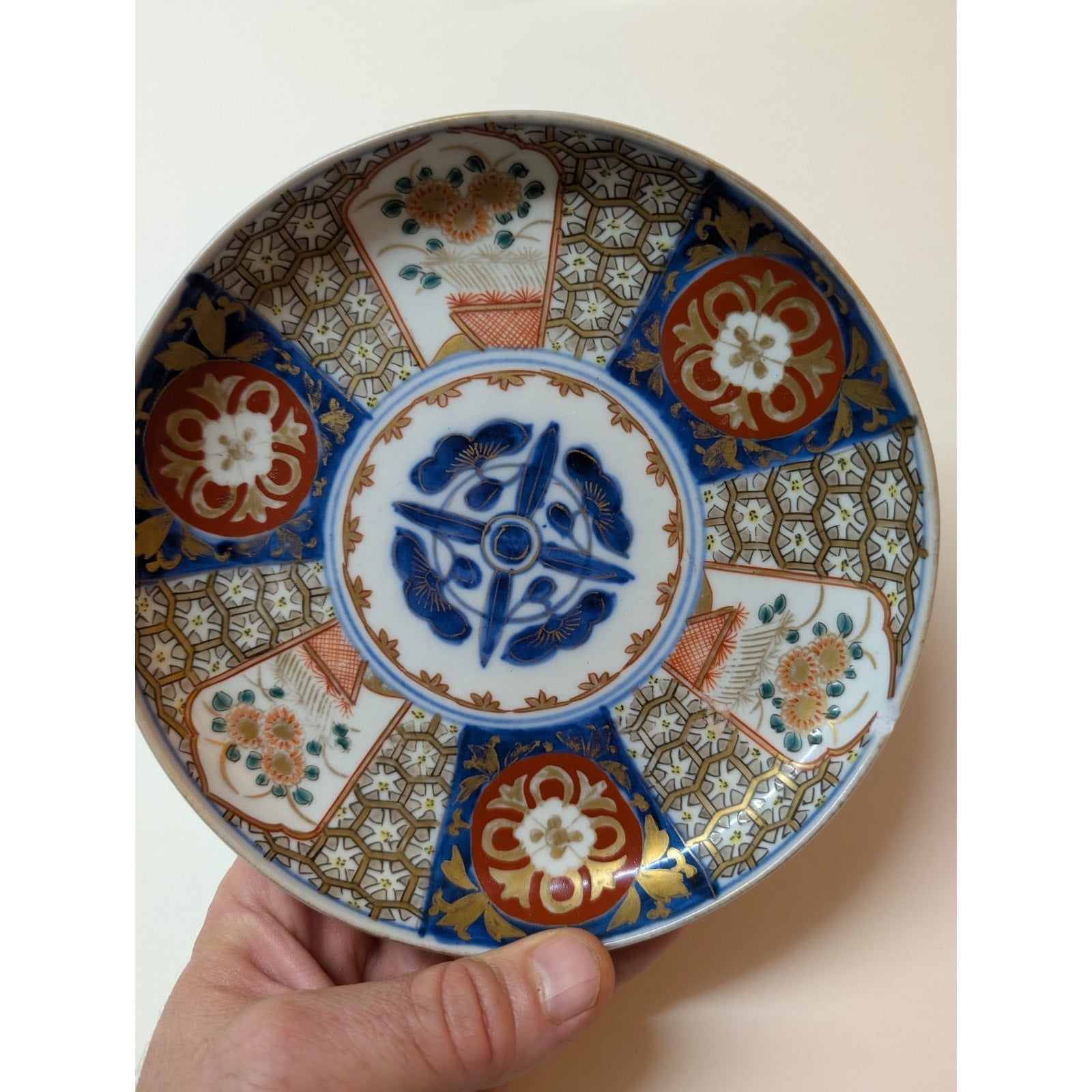 Japanese IMARI Porcelain Plate 7" Arita Hand Painted Pair