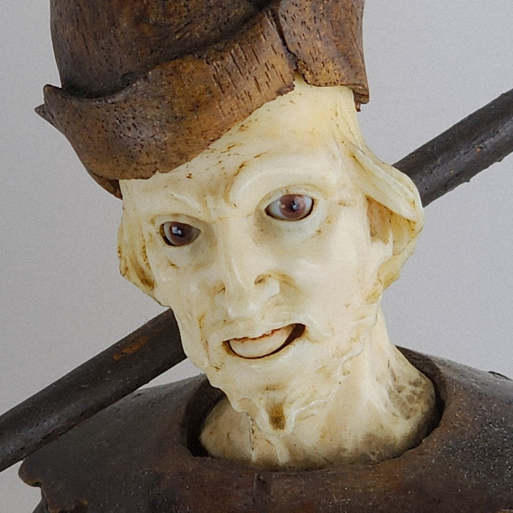 18th C Carved Wood Beggar Couple by Simon Troger or Follower Museum Quality