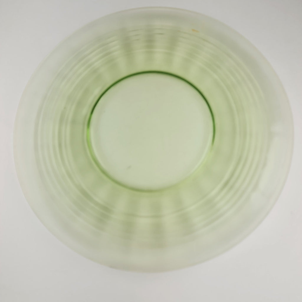 8" Anchor Hocking Block Optic Pattern UV Glow Glass Plate Set of 2 Vintage