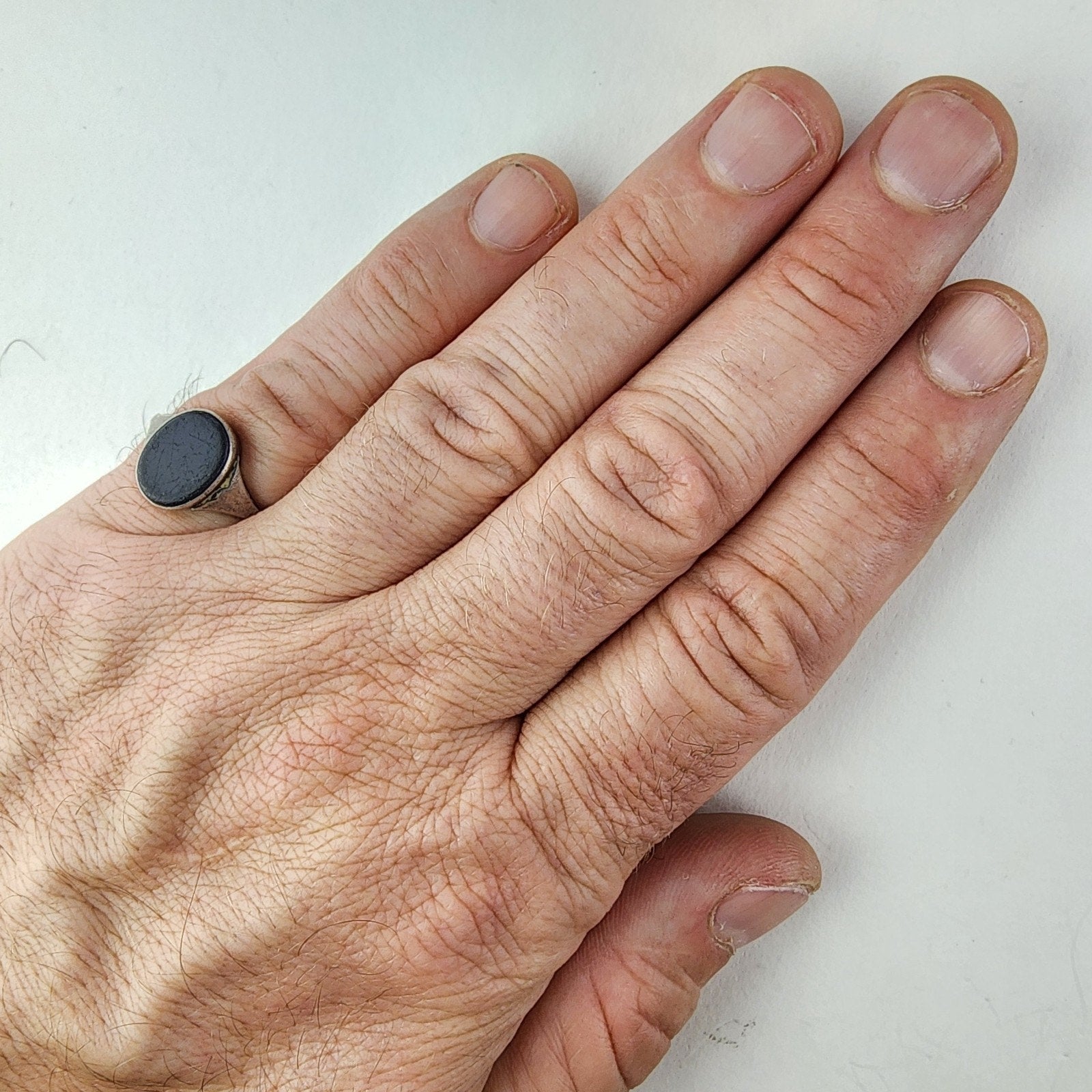 Black Onyx Russian Ring Size 8 Sterling Silver 875 Vintage