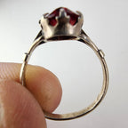 Ruby Crown Setting Russian Ring Size 8 Sterling Silver 87145 Vintage Gold Finish