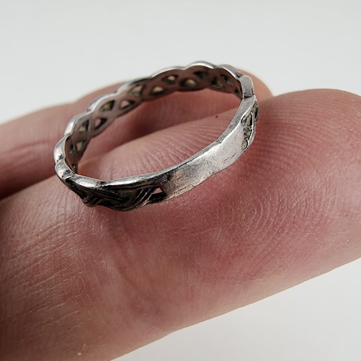 Vintage Braided Textured Band Ring Size 6 1/2 in Sterling Silver 925