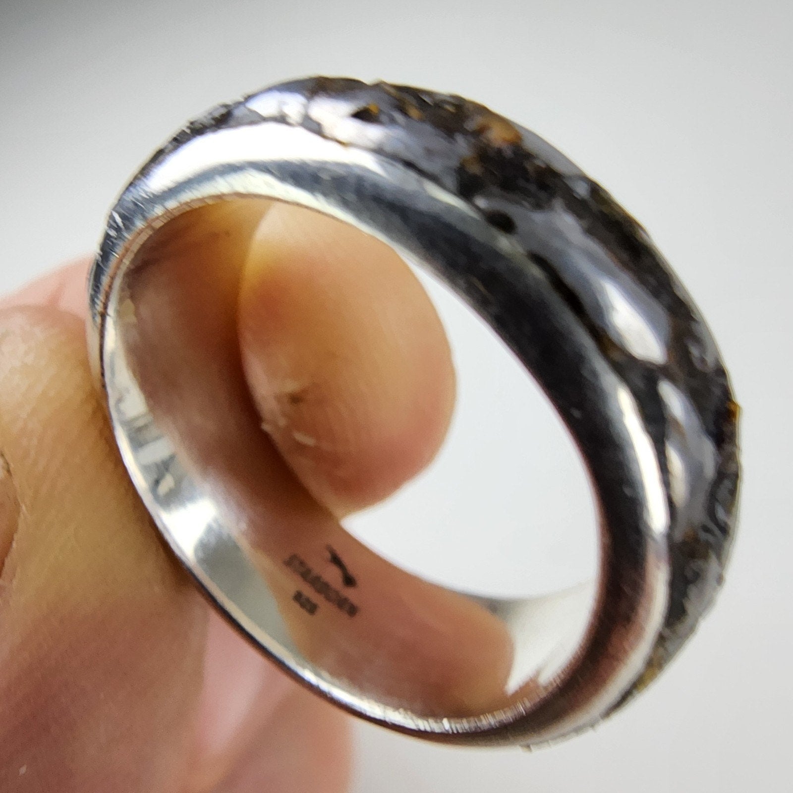 Campo de Cielo Meteorite Band Ring Size 10 1/2 by Starborn Sterling Silver 925