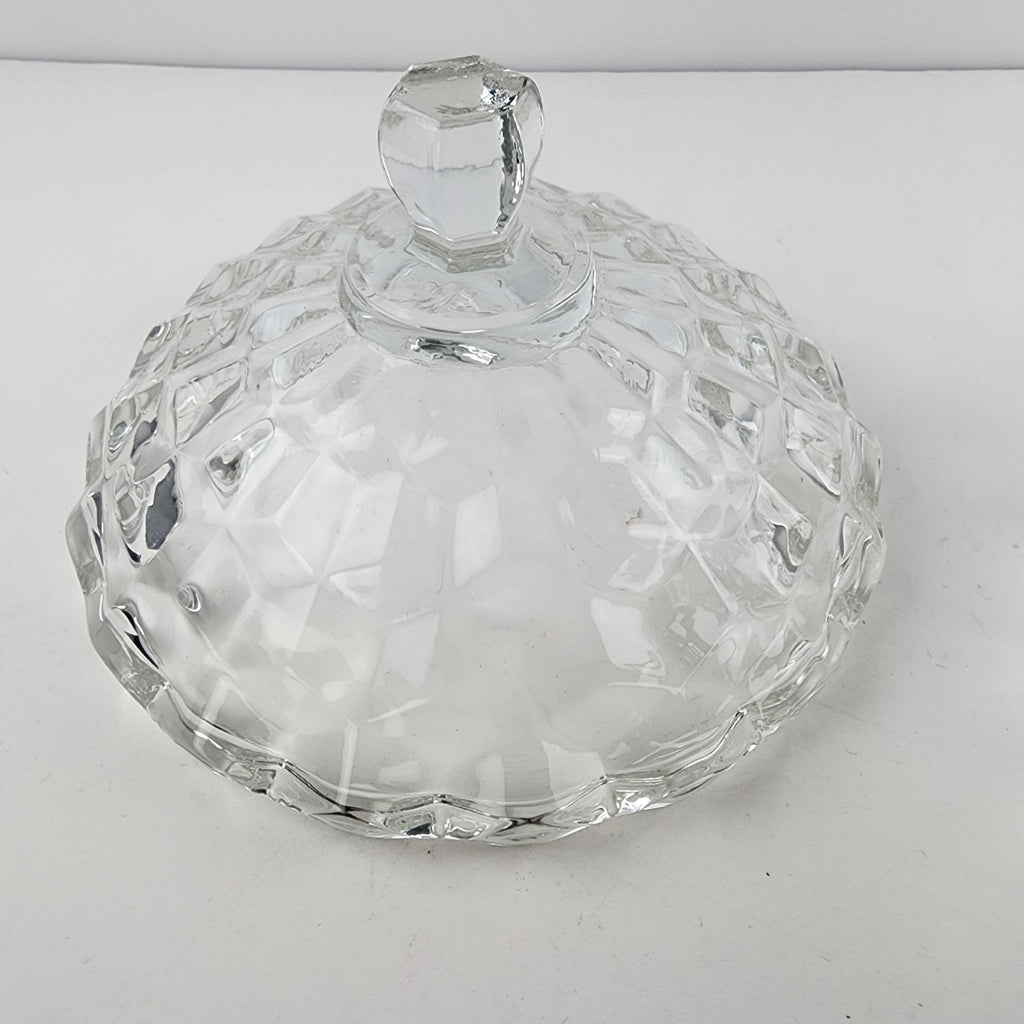 Indiana Glass Company Whitehall Cubist Lidded Candy Dish Pressed Depression