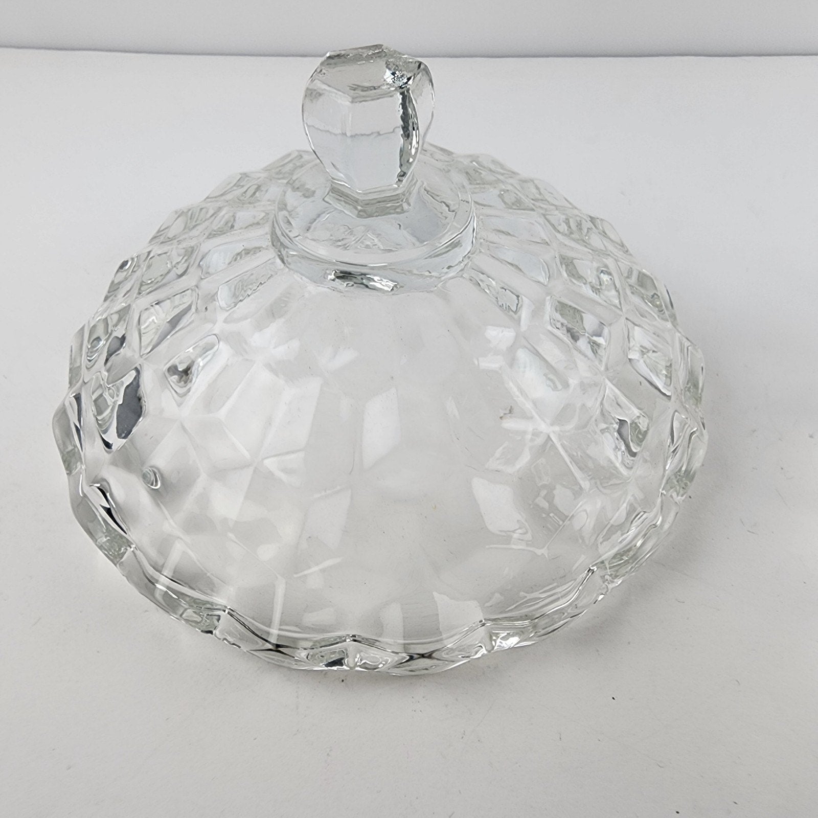 Indiana Glass Company Whitehall Cubist Lidded Candy Dish Pressed Depression