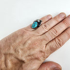 ME Chavez Turquoise Sterling Silver Ring Size 8 Navajo Native Old Pawn