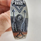 6 1/2" Fred Harvey Era Eagle Turquoise Sterling Silver 925 Cuff Bracelet Native