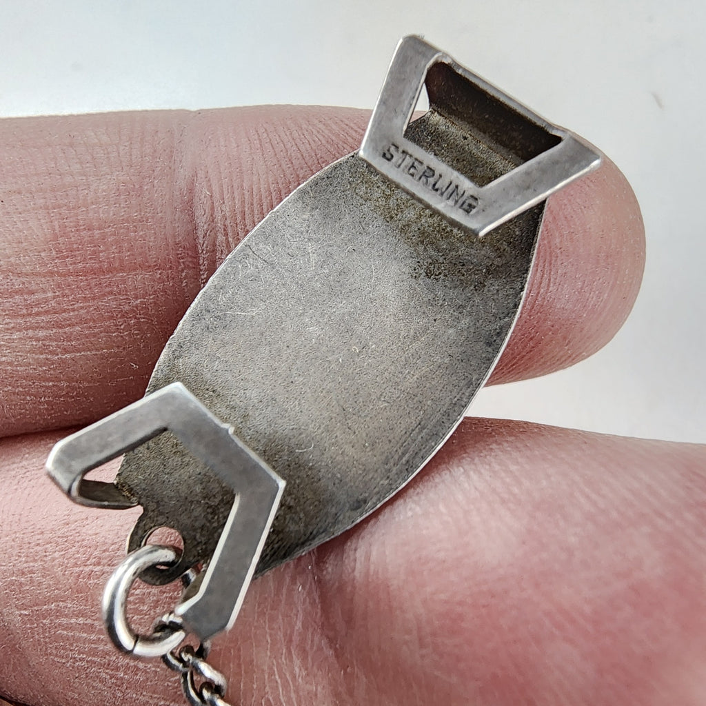 Victorian Sterling Silver 925 Pocket Watch Fob 1" Belt Loop