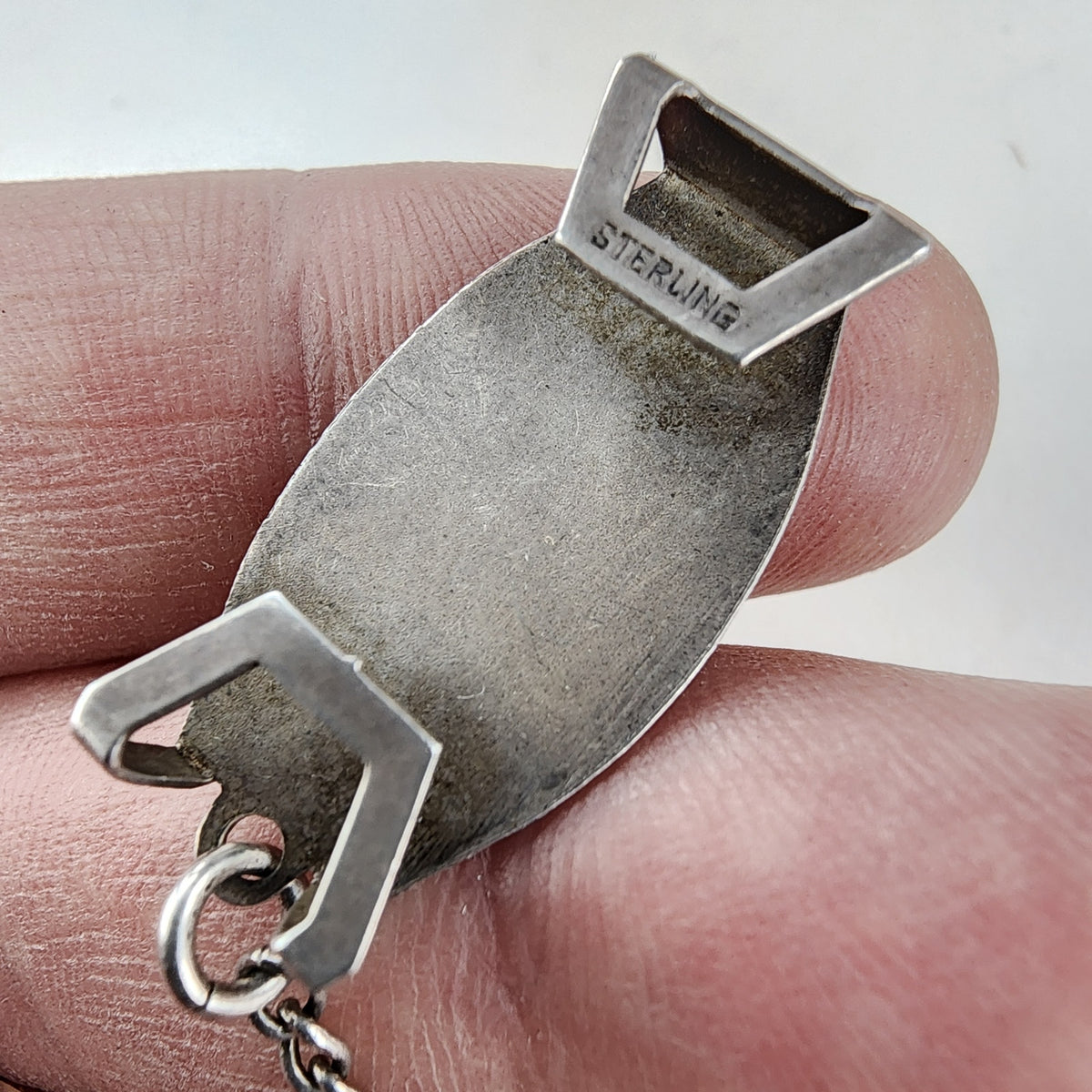 Victorian Sterling Silver 925 Pocket Watch Fob 1" Belt Loop