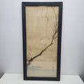 Meiji Period Heron and Flower Japanese Painting on Silk Kacho-Ga Framed